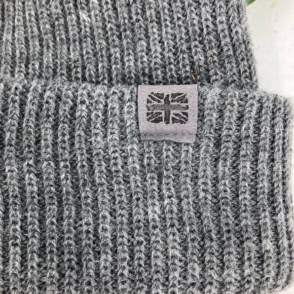Britt's Knits Gray Ribbed Cuffed Knit Men's Craftsman Winter One Size Beanie Hat - Picture 5 of 6